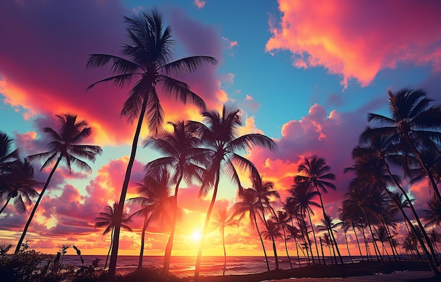 Солнечный рай пальмовых деревьев