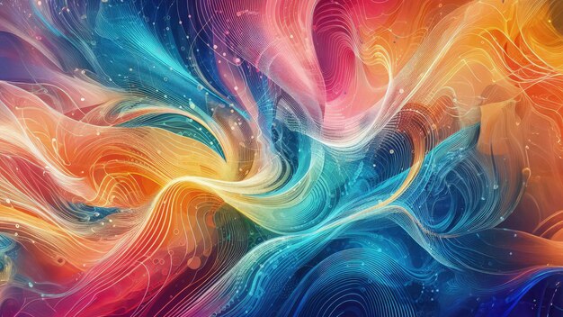 Radiant wave rhythms multicolor background design
