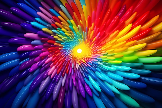 Radiant whirl captivating beauty in a swirl rainbow pattern background