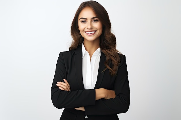 Radiating Positivity Captivating Portrait of a Joyful Businesswoman