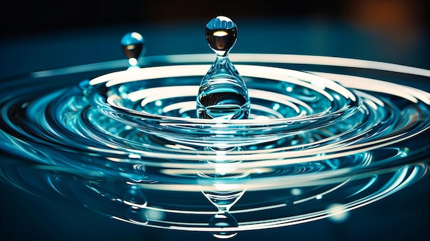 Radiating waves from a drop of water