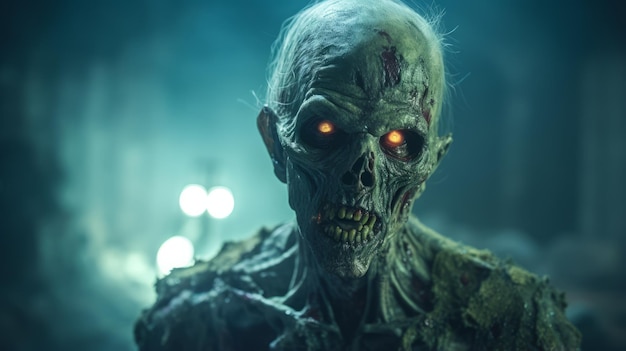 Photo radiation zombie a cinematic 8k render with glowing eyes