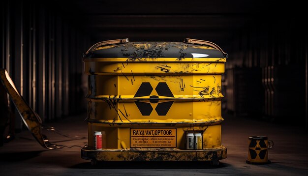 Photo radiationcontaminated waste container