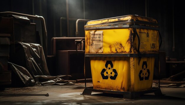 Photo radiationcontaminated waste container
