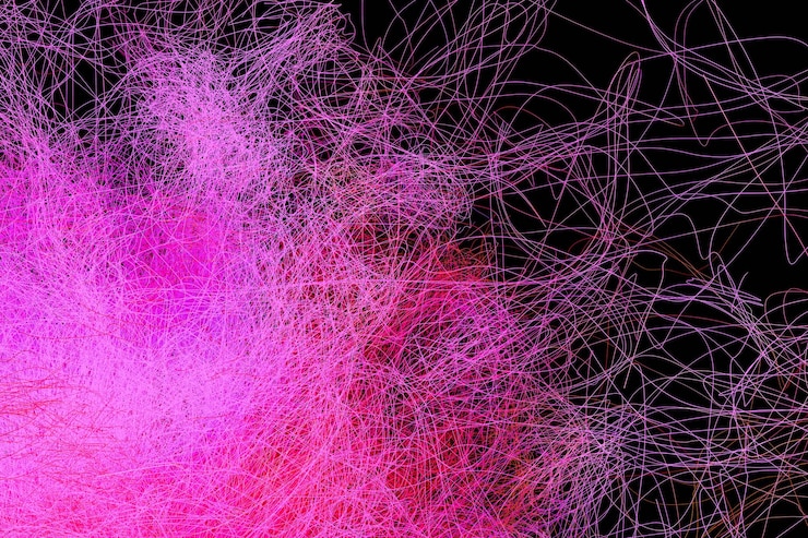 Photo radiative and glowing lines with gradient lines 3d rendering
