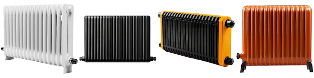 Photo radiator battery for heating on white background