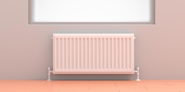 写真 壁の 3 d イラストレーションにラジエーター暖房設備パステル カラー ルーム インテリア ウィンドウ
