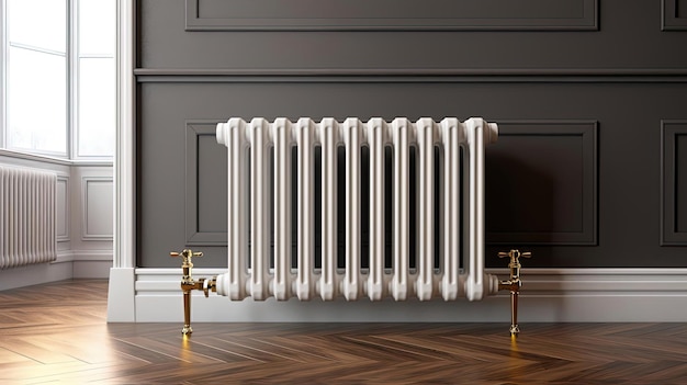 radiator in a room in the style of traditional composition