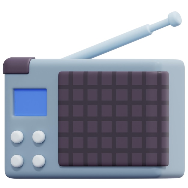 radio 3d render icon illustration