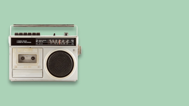 Radio and cassette recorder. retro technology.