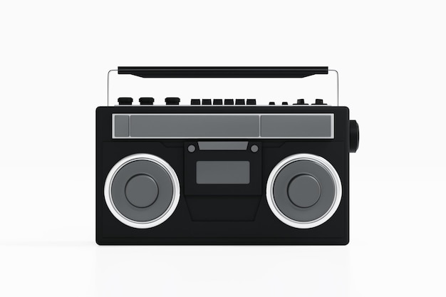 Radio muziek boombox retro tape cassette speler recorder 3D-rendering