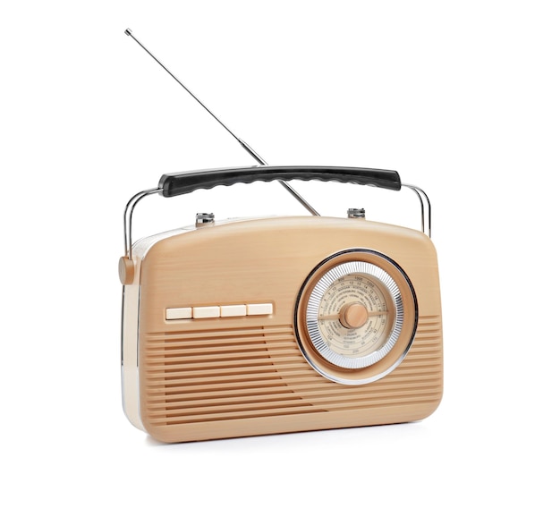 Radio receiver on white background