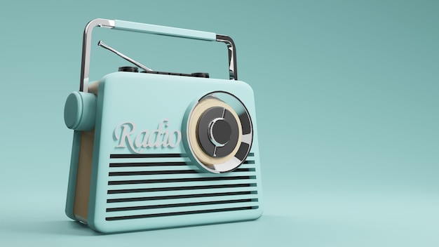 Radio vintage design, 3D-rendering