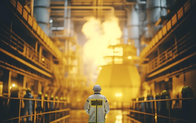 Radioactieve fabriek met een waarschuwing voor chemicaliën