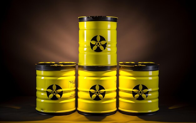 Radioactive storage tanks with a warning for chemical