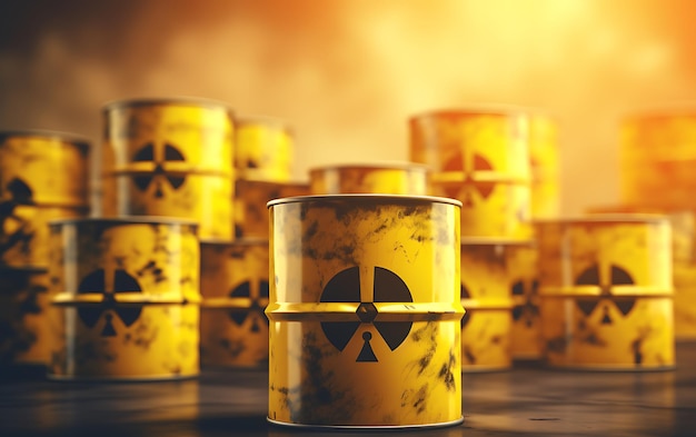 Резервуары для хранения радиоактивных материалов с предупреждением о химическом