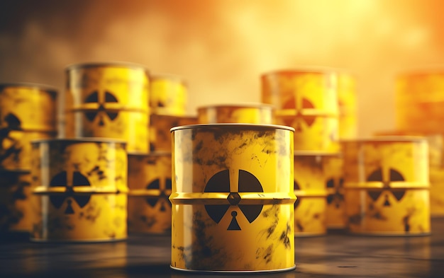 Radioactive storage tanks with a warning for chemical