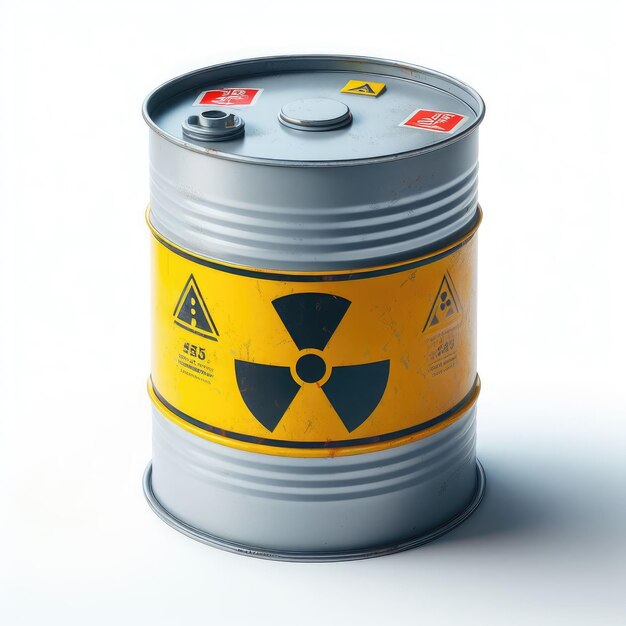 radioactive waste barrel isolated white