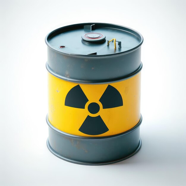 radioactive waste barrel isolated white