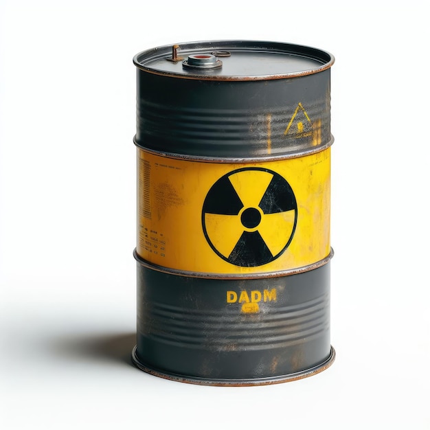 radioactive waste barrel isolated white