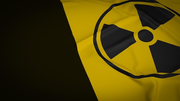 Фото Флаг радиоактивности для войны или концепции оружия 3d-рендеринга