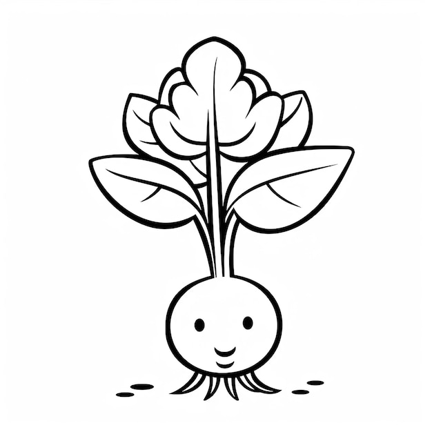 Photo radish coloring page for kids