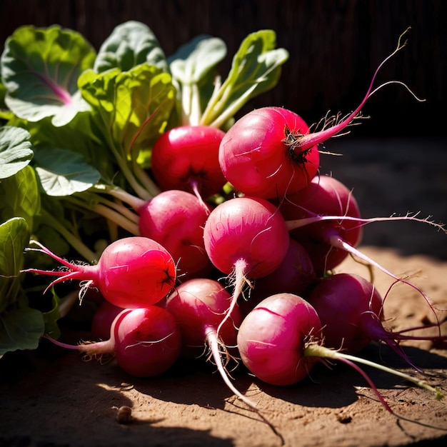 Photo radish fresh raw organic vegetable