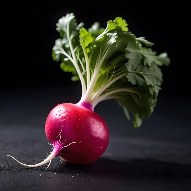 Radish on an isolated black background