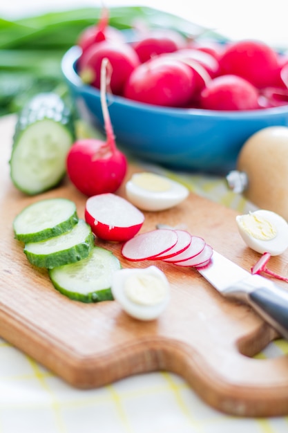 Foto ingredienti dell'insalata del ravanello