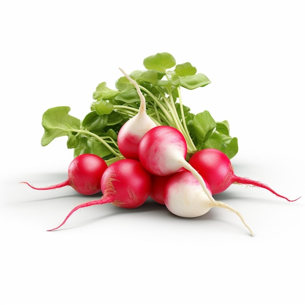 Radish with white background high quality ultra hd