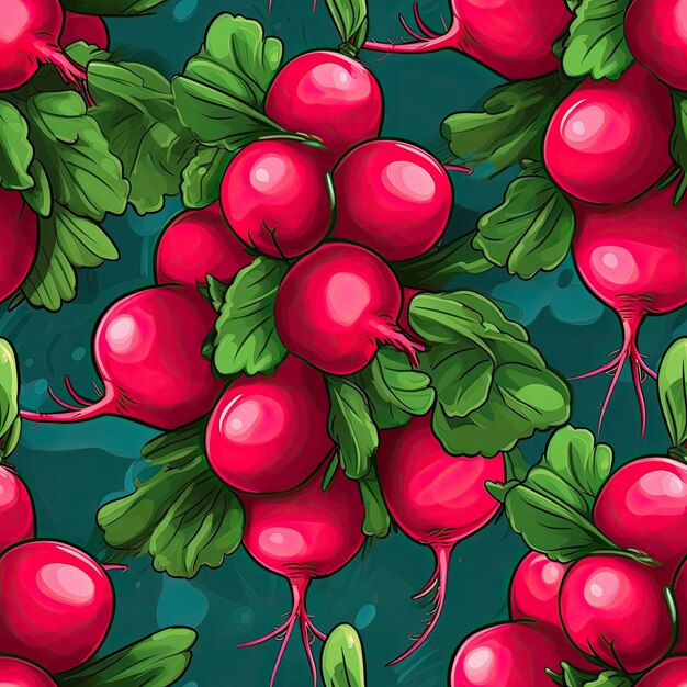 Radishes as seamless tiles