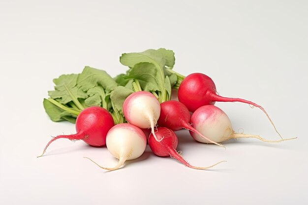 Radishes photo realistic illustration generative ai