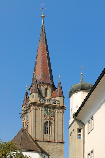 Radolfzell kerktoren van de kathedraal Baden-Württemberg Duitsland Europa