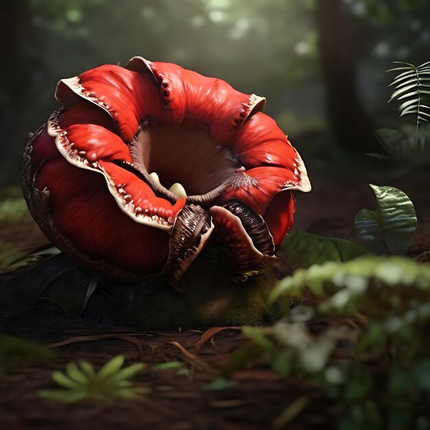 Rafflesia Arnoldii flower in land AI