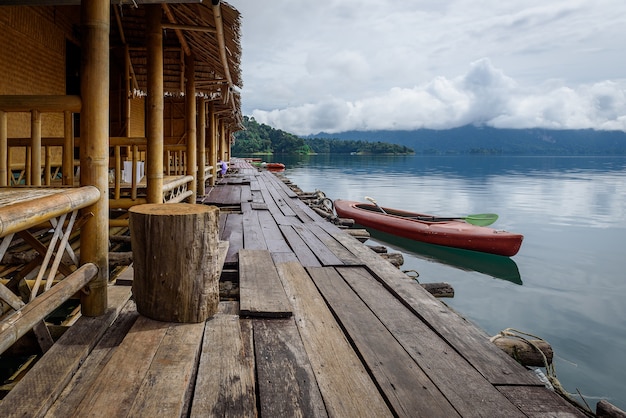 The raft in the lake