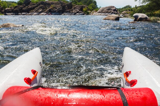 Photo rafting team , summer extreme water sport