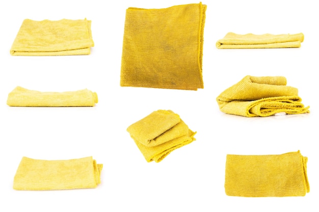 Rag color yellow isolated on white background dirty old