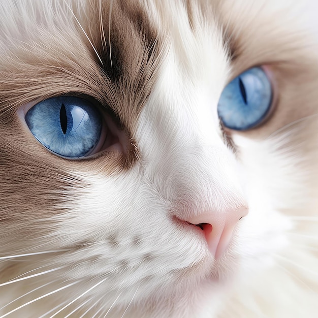 Ragdoll Cat's Radiant Closeup