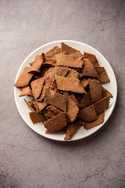 Ragi Chips or Nachni or finger millet wafers Indian healthy snack