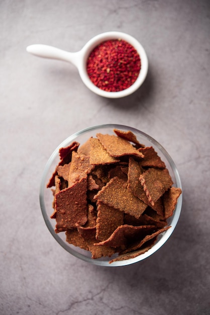 Ragi Chips or Nachni or finger millet wafers Indian healthy snack