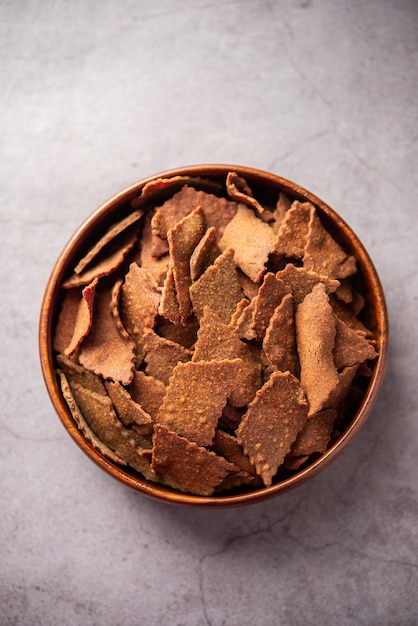 Ragi Chips of Nachni of vingergierstwafels Indiase gezonde snack
