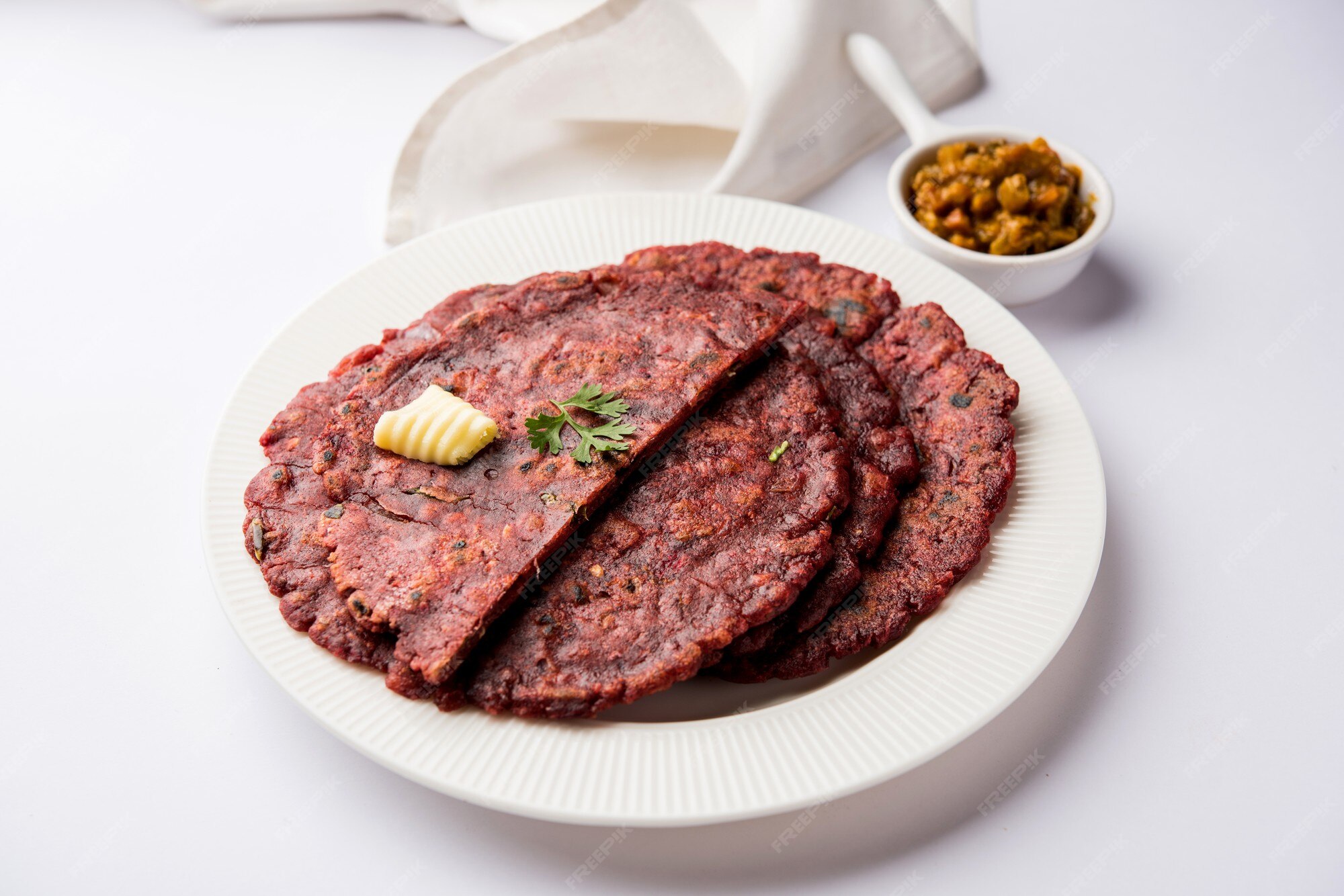 Premium Photo Ragi roti or flat bread made using finger millet is a