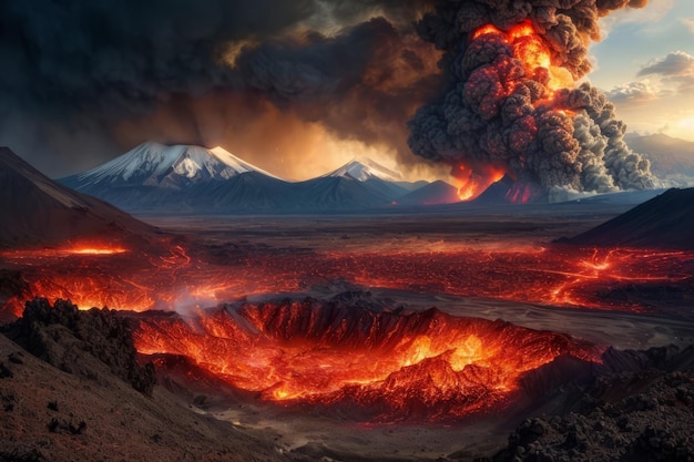 사진 하이퍼리얼리즘으로 펼쳐지는 맹렬한 재앙, 분출하는 산과 지구의 황폐화