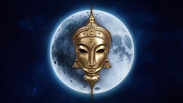 Photo rahu with moon