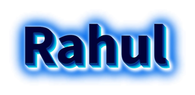 Photo rahul sign in text effect photo with a white background