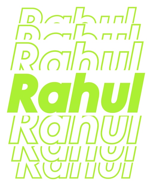 Rahul sign in text effect photo with a white background