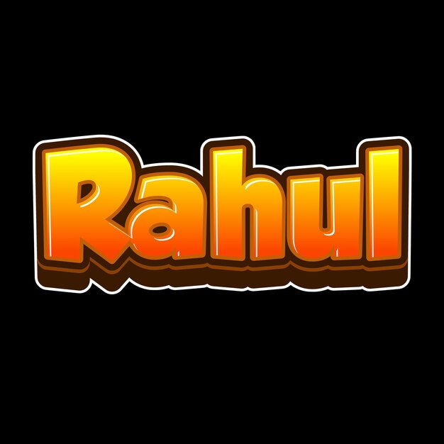 Photo rahul text 3d orange black background photo jpg