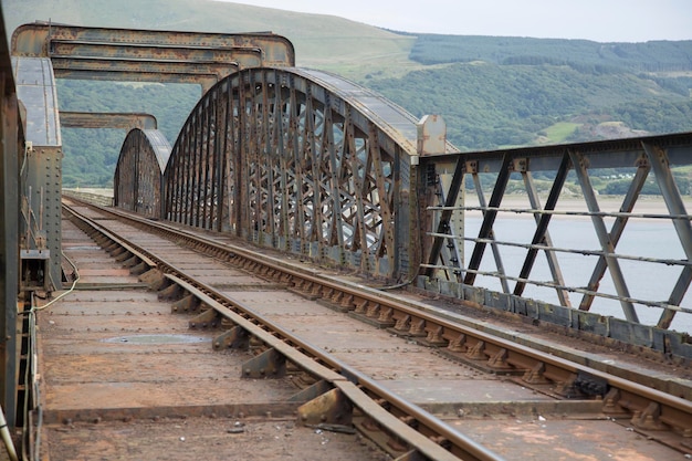 Rail on Barmouth Railway Bridge, Wales, UK