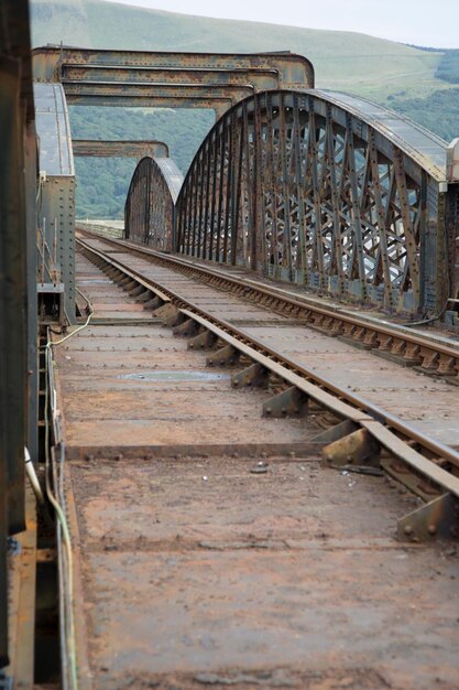 Rail on Barmouth Railway Bridge, Wales, UK