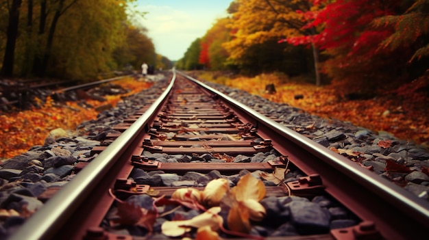 rail road in forest graphics